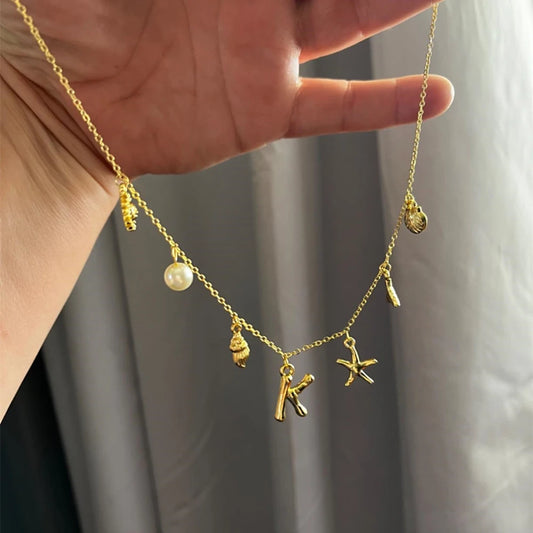 Surfer Girl Necklace Beach Jewelry Initial Necklace