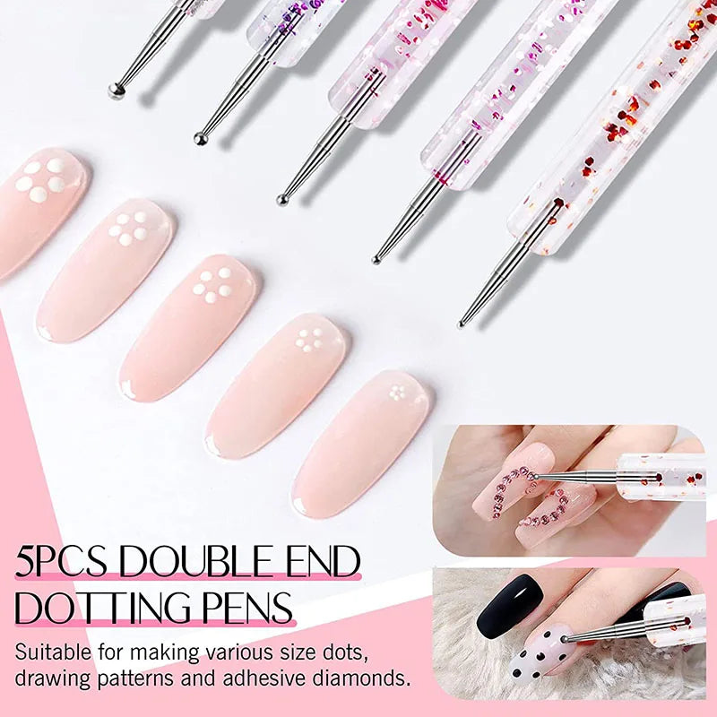 Nail Art Brush Design Tip Painting Drawing Carving Dotting Pen