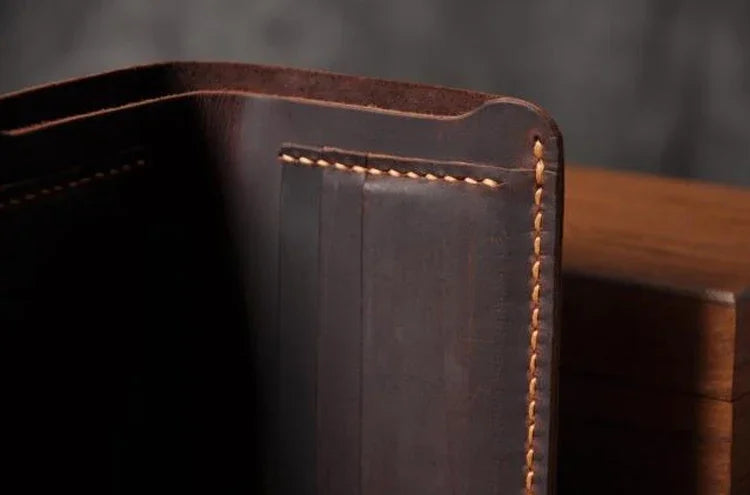 Vintage Crazy Horse Genuine Leather Wallet For Men