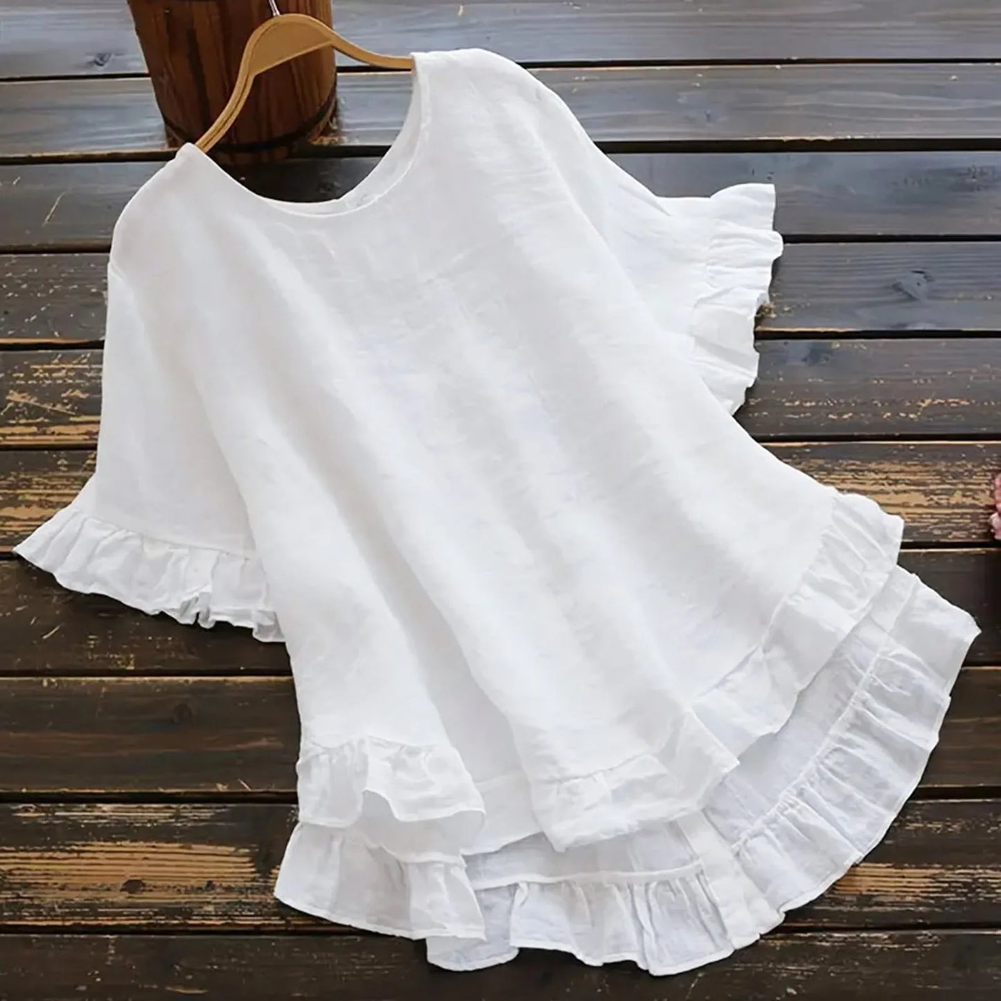Cotton Linen Shirt Long Sleeve Women Spring Summer