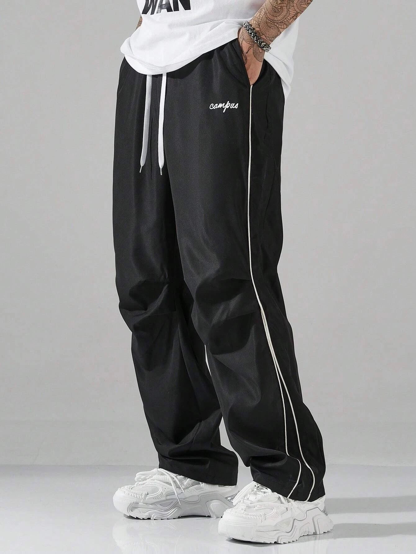 Men's Striped Casual Pants With Pockets For Everyday Wear