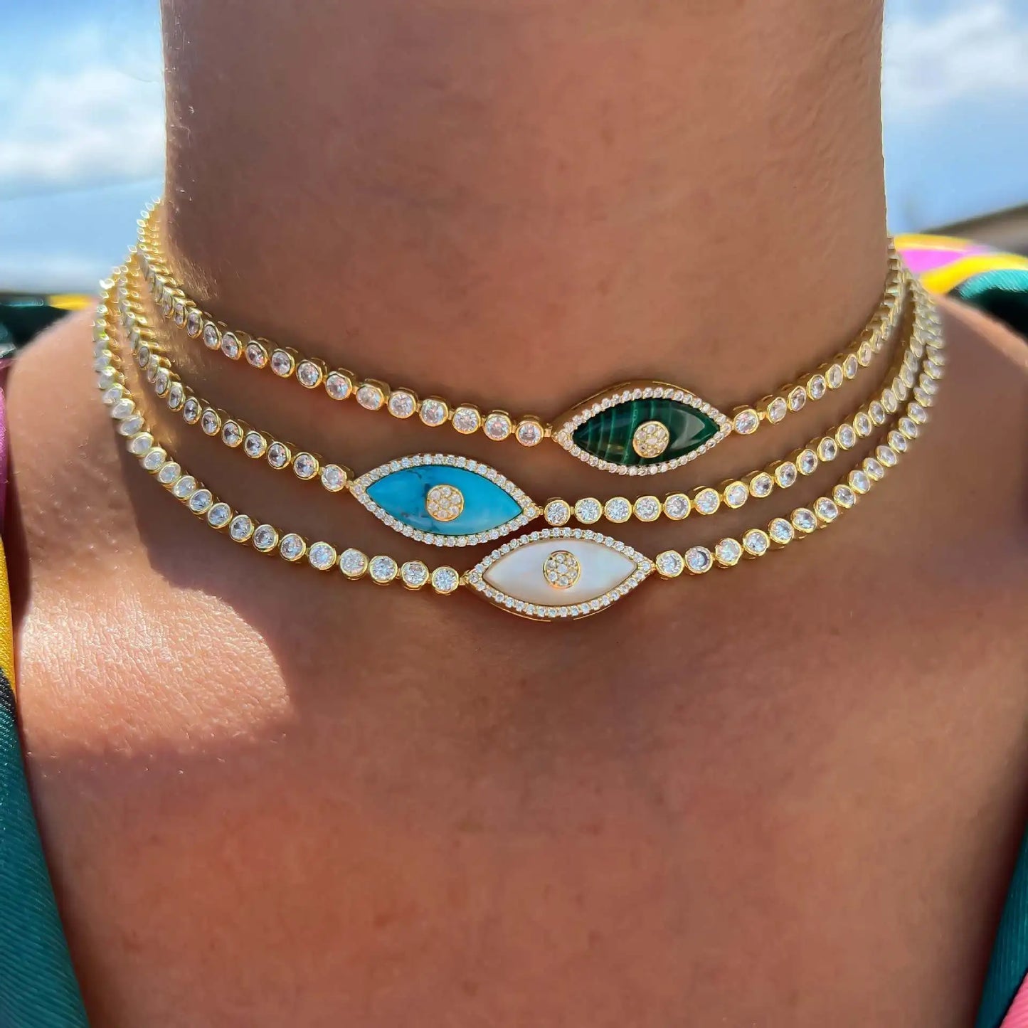 Stainless Steel Devil's Eye Necklace