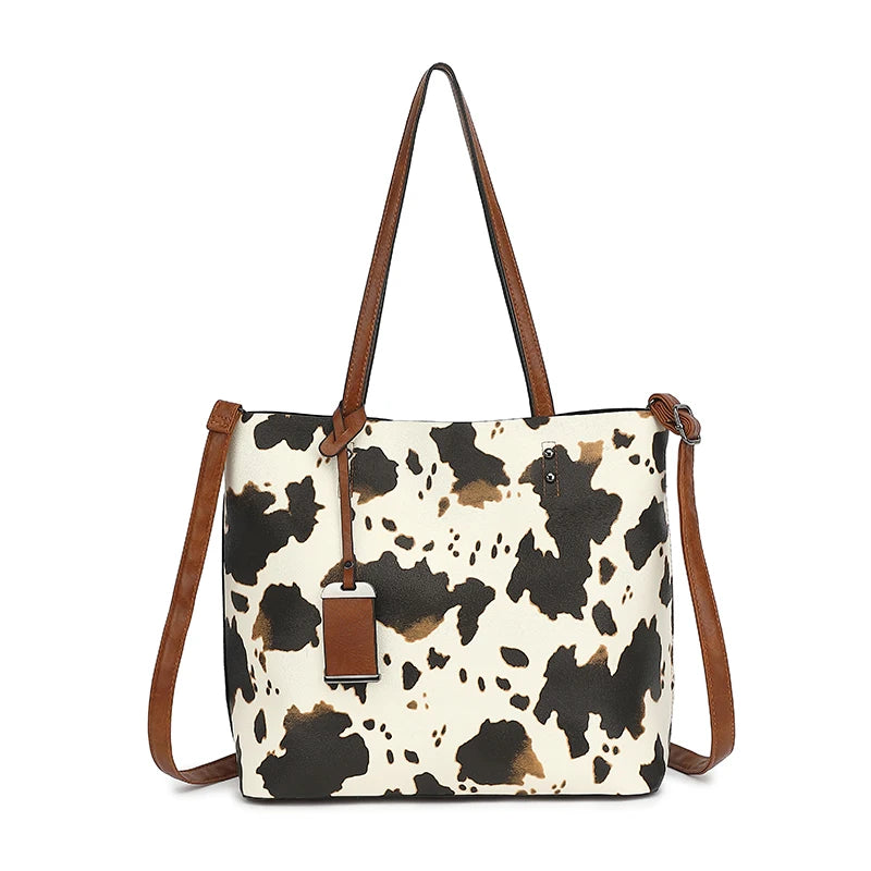 Cow Print Tote Bag for Women Western Purse Boho