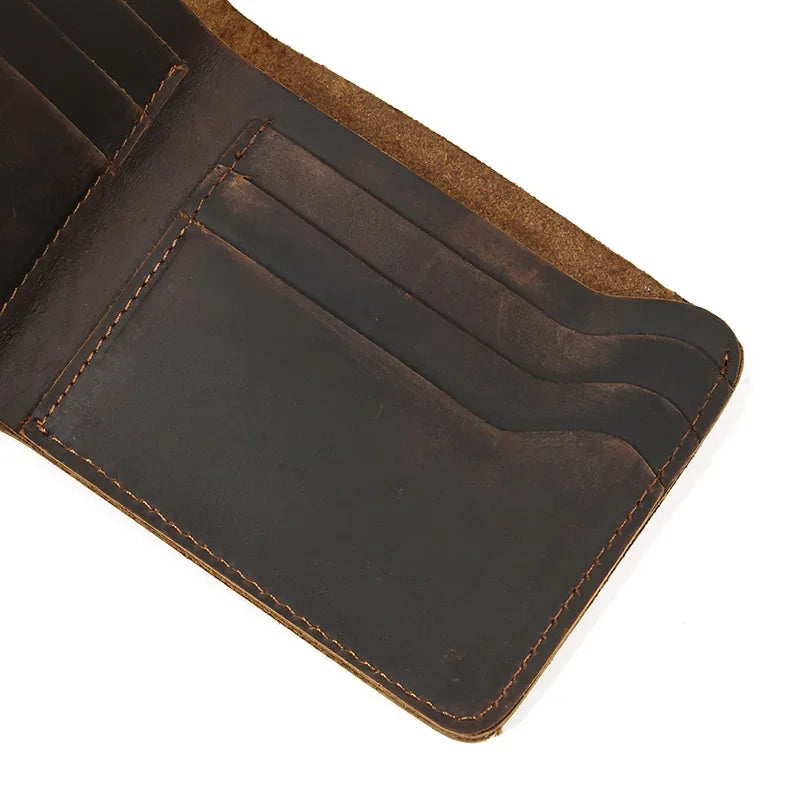 Genuine Leather Short Wallet Card Holder For Men Premium