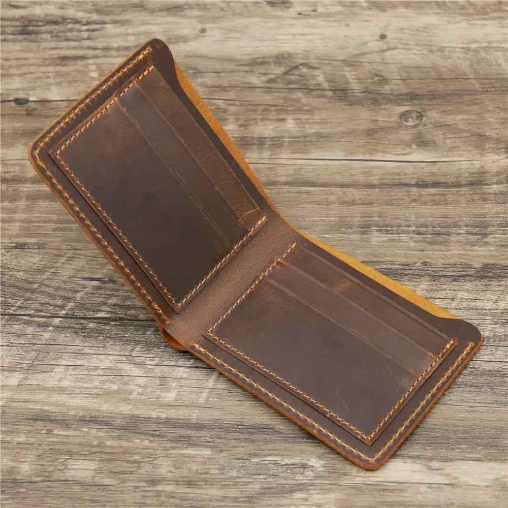 Genuine Leather Crazy Horse Wallet With Card Holder
