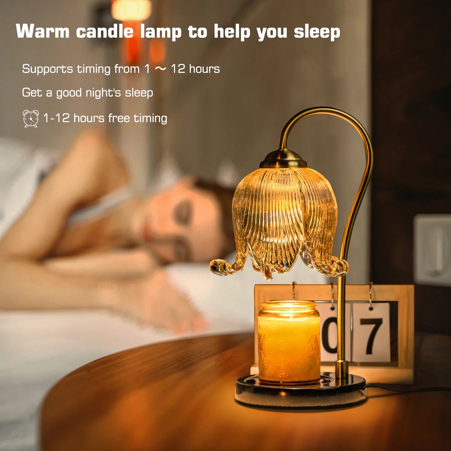 Tulip Flower Warm Candle Lamp French Retro Night Light