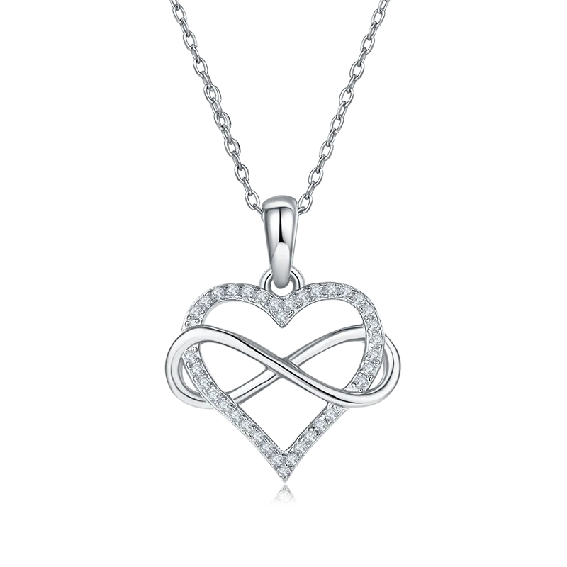 GEM'S BALLET 925 Sterling Silver Family Infinity Necklace