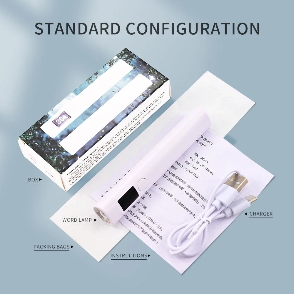 Portable Nail Dryer UV  Lamp Mini  Manicure USB Rechargeable
