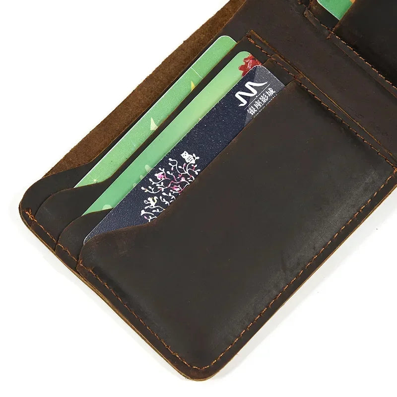 Genuine Leather Short Wallet Card Holder For Men Premium
