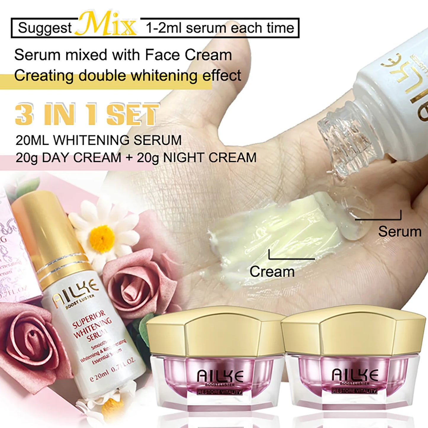 AILKE Lightenin Anti-Wrinkle Face Cream With Collagen, Hyaluronic Acid