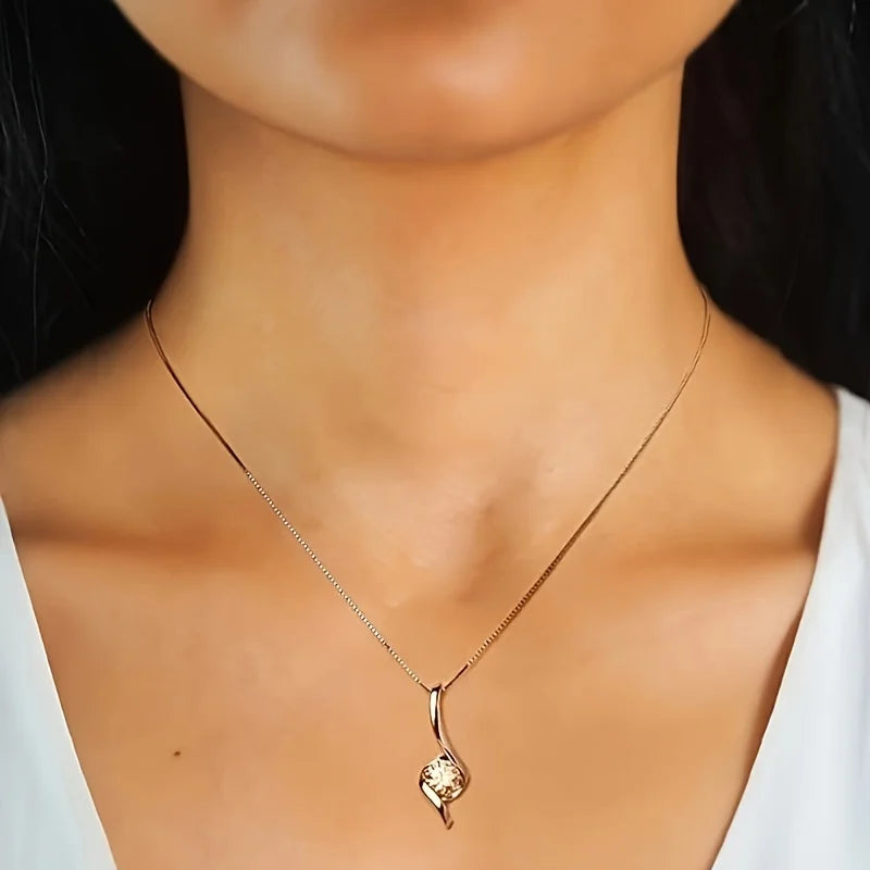 1pc S925 Silver with 1 Carat Moissanite  Luxury Necklace,