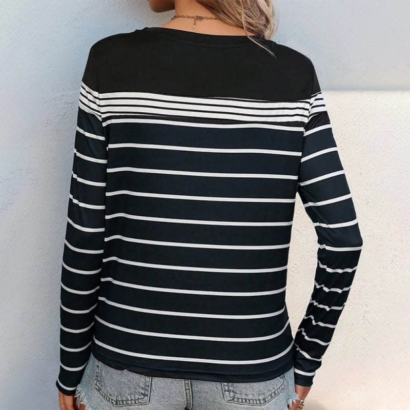 Womens Long Sleeve Striped Shirt by Brand