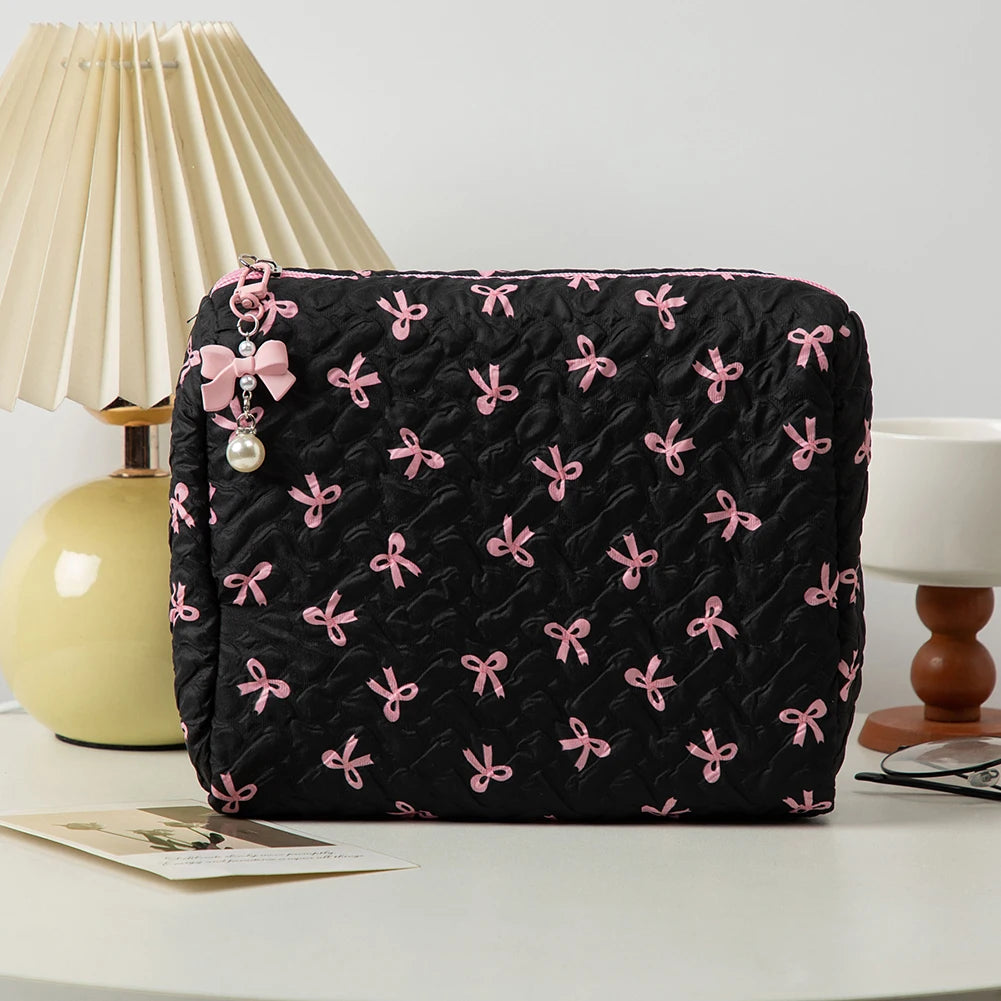 3 Pcs Cute Makeup Bag Bowknot Printed