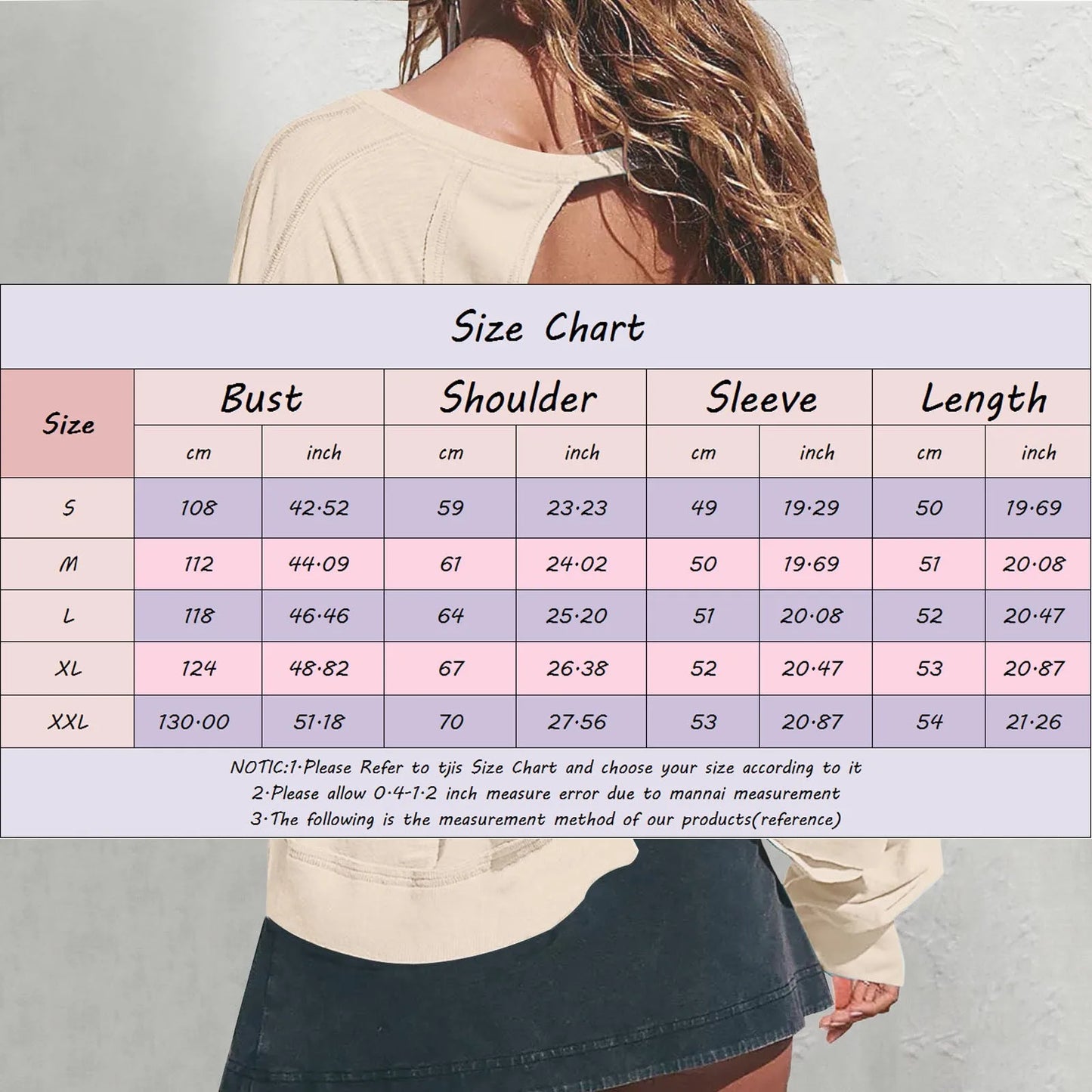 Spring New Solid Color Loose Sweatshirts Fit V Neck Open Back