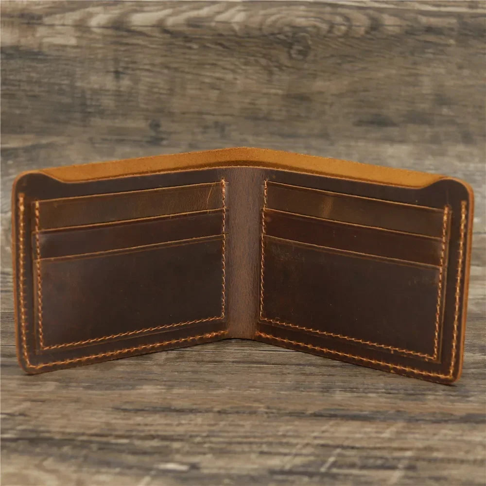 Genuine Leather Crazy Horse Wallet With Card Holder