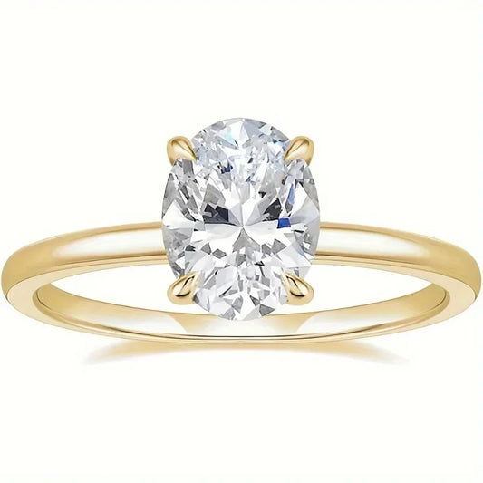 Engagement Rings Oval Cut Solitaire Cubic Zirconia