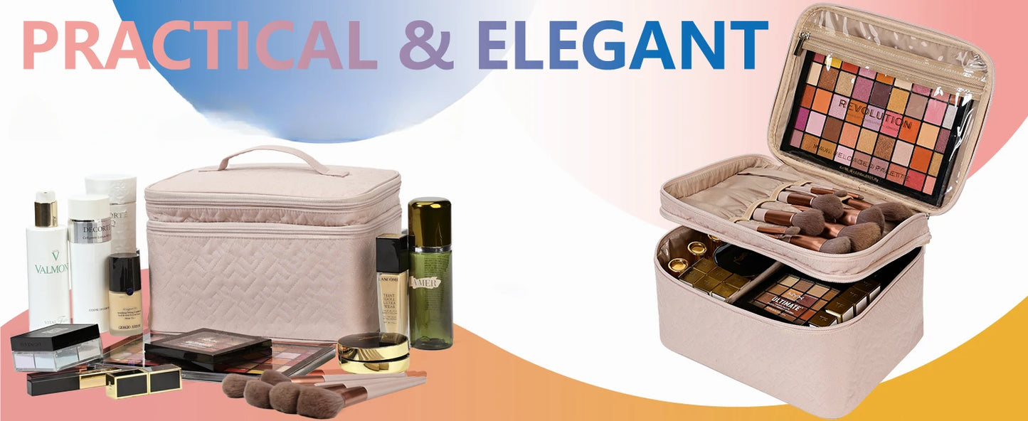 Travel Makeup Bag Women, Cosmetic Case,