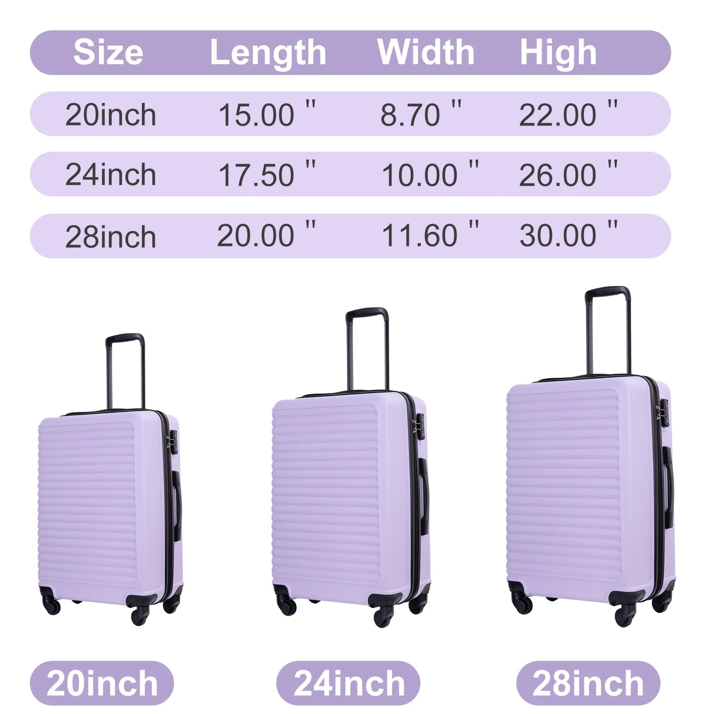 Travelhouse Lightweight ABS Luggage Spinner Wheels Carry On