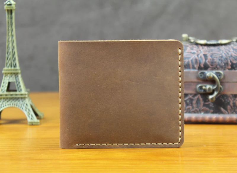 Vintage Crazy Horse Genuine Leather Wallet For Men