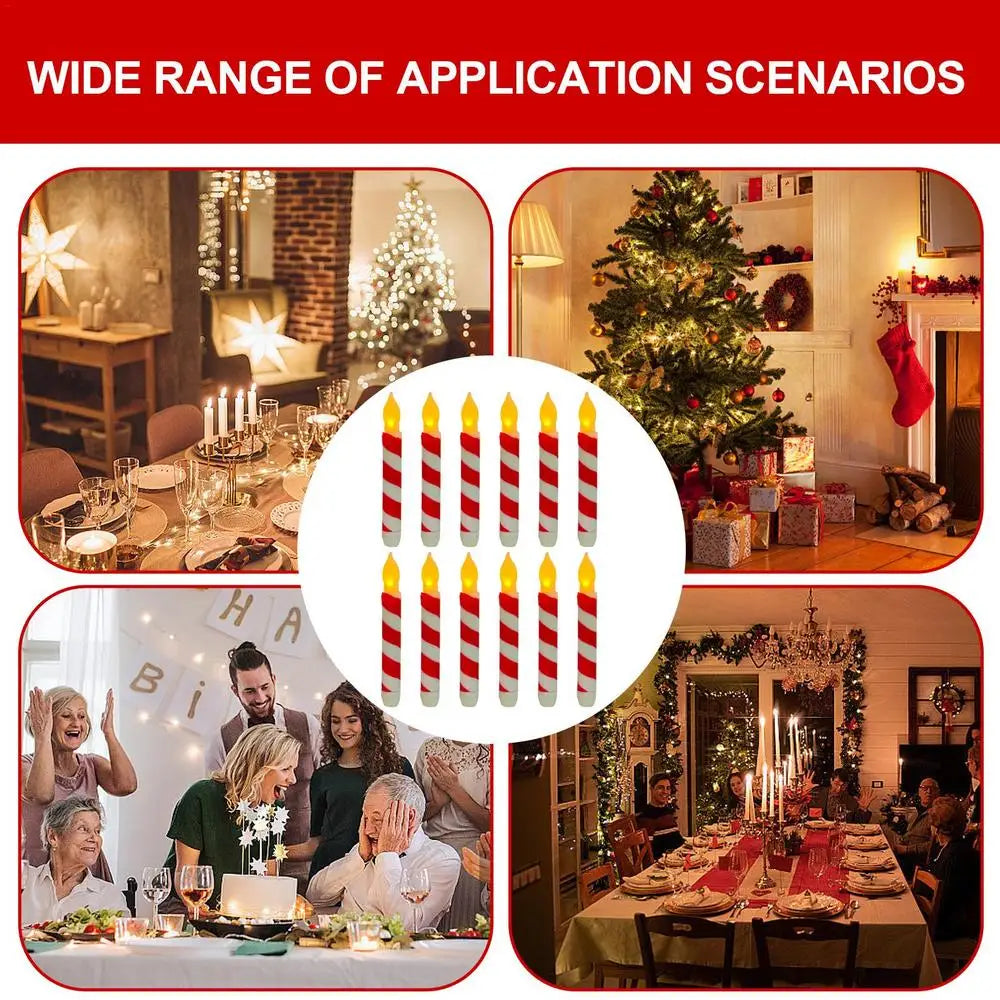 Led Halloween Flameless Candles Stripe Design 12 Pack