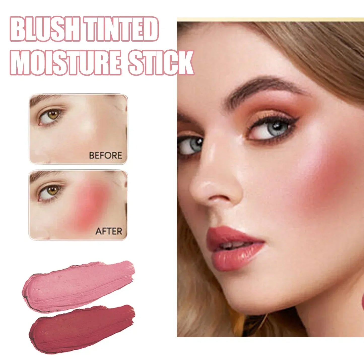 3pcs Red/Pink Silky Matte Pearl Blush Cream