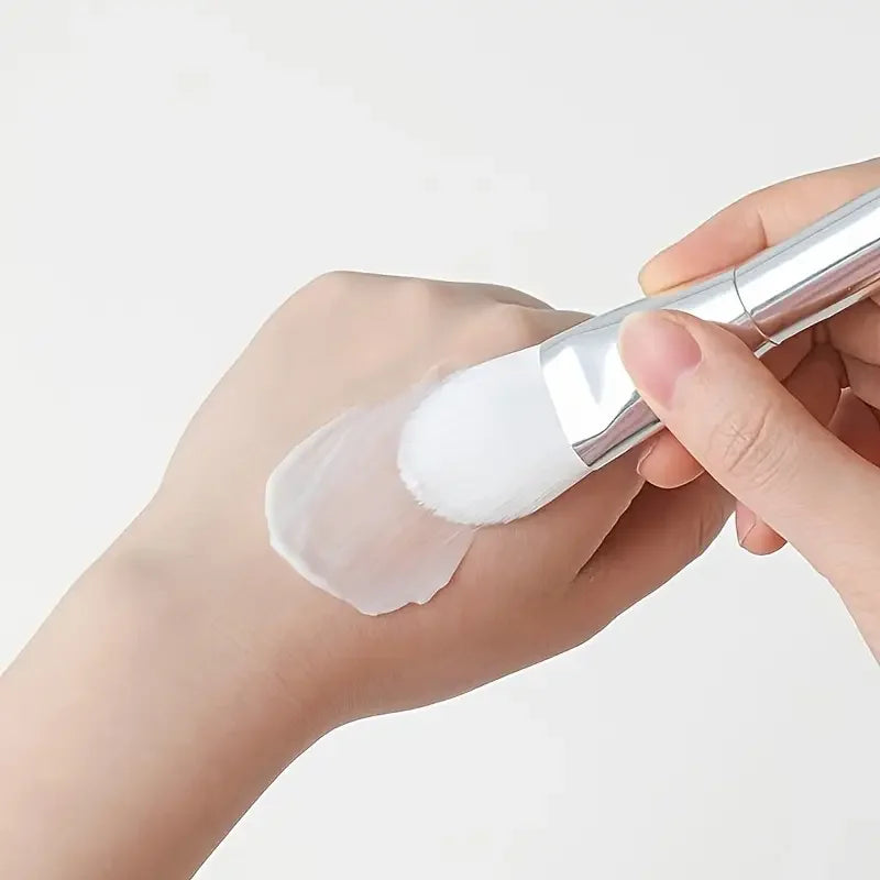 Face Mask Brush Double Ended Raccoon Hair Nylon Handle