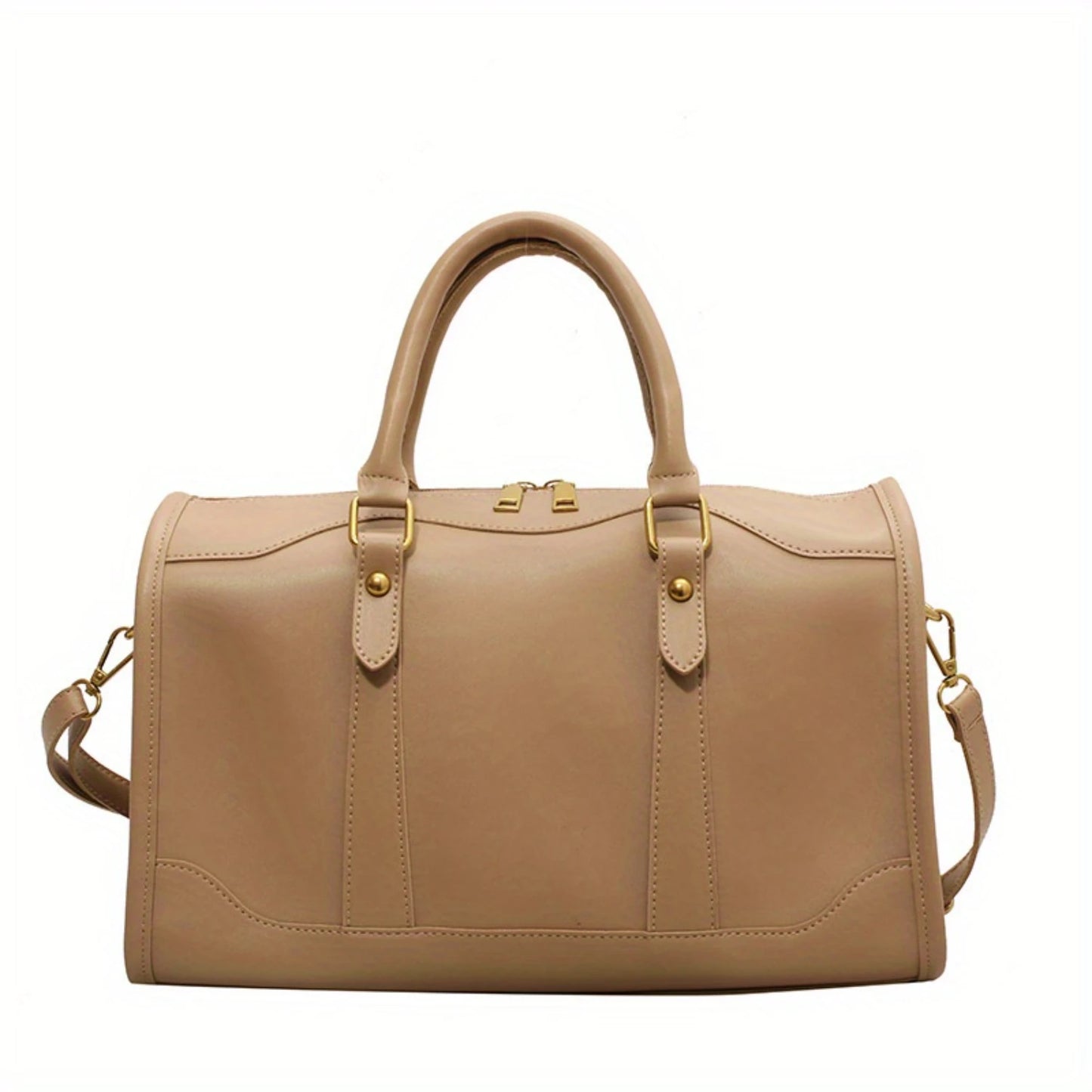 Elegant Vintage Boston Bag  Chic PU Leather