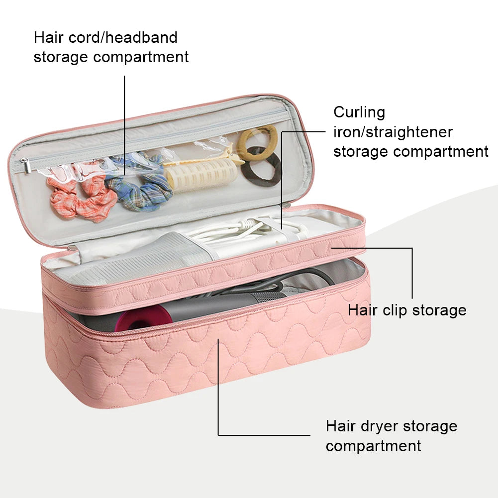 Double-Layer Travel Carrying Case Hair Tools Travel Bag
