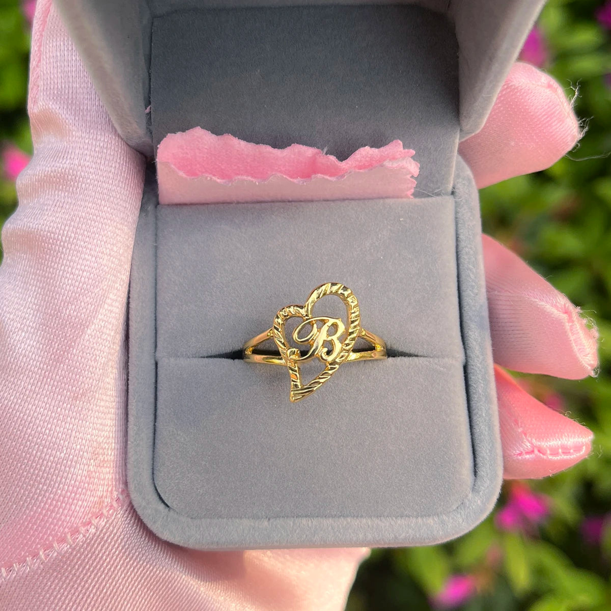 Mother's Day Custom Name Ring Personlized A-Z Heart