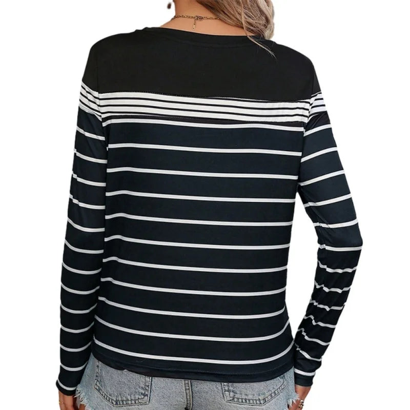 Womens Long Sleeve Striped Shirt by Brand