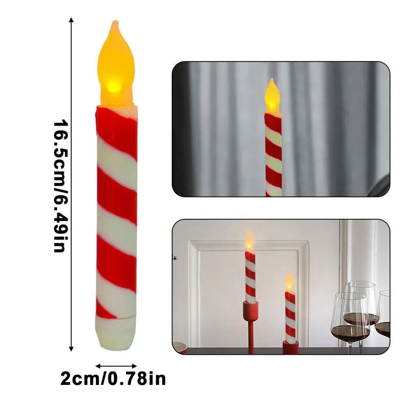 Led Halloween Flameless Candles Stripe Design 12 Pack