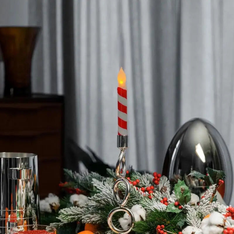 Led Halloween Flameless Candles Stripe Design 12 Pack