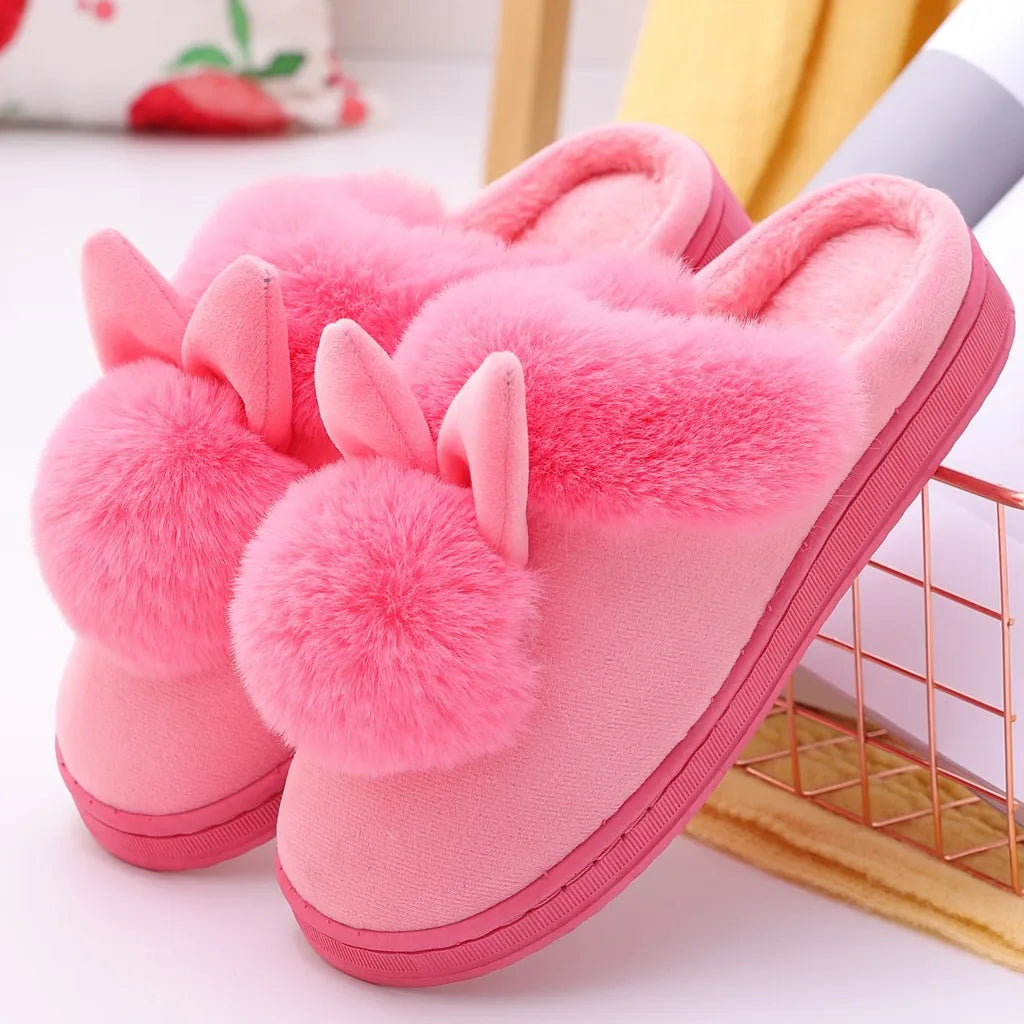 Winter Warm Home Fur Slippers Womens Indoor Home