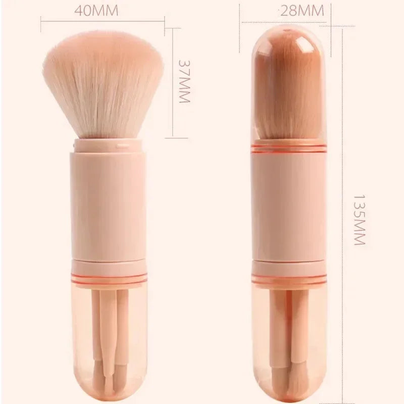 Telescopic 4 In 1 Makeup Brush Set Portable Travel Kit
