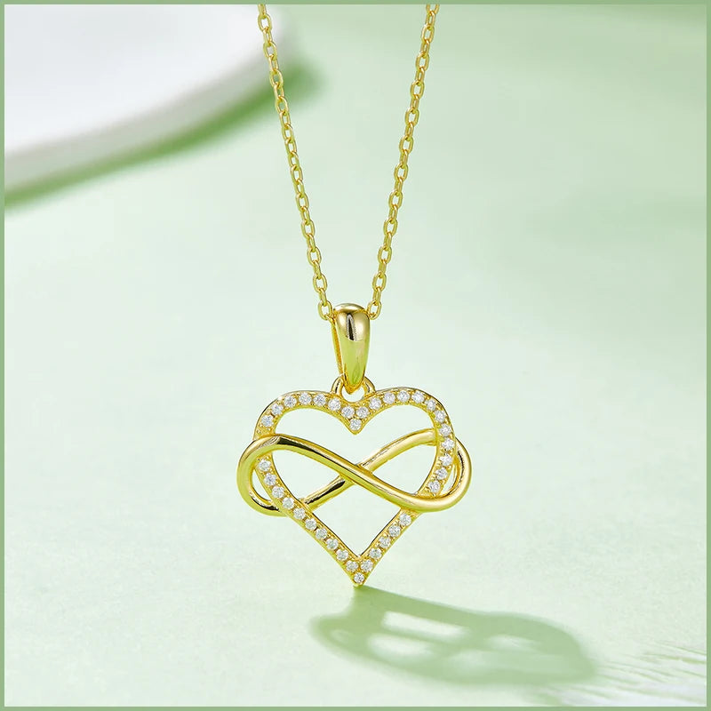 GEM'S BALLET 925 Sterling Silver Family Infinity Necklace