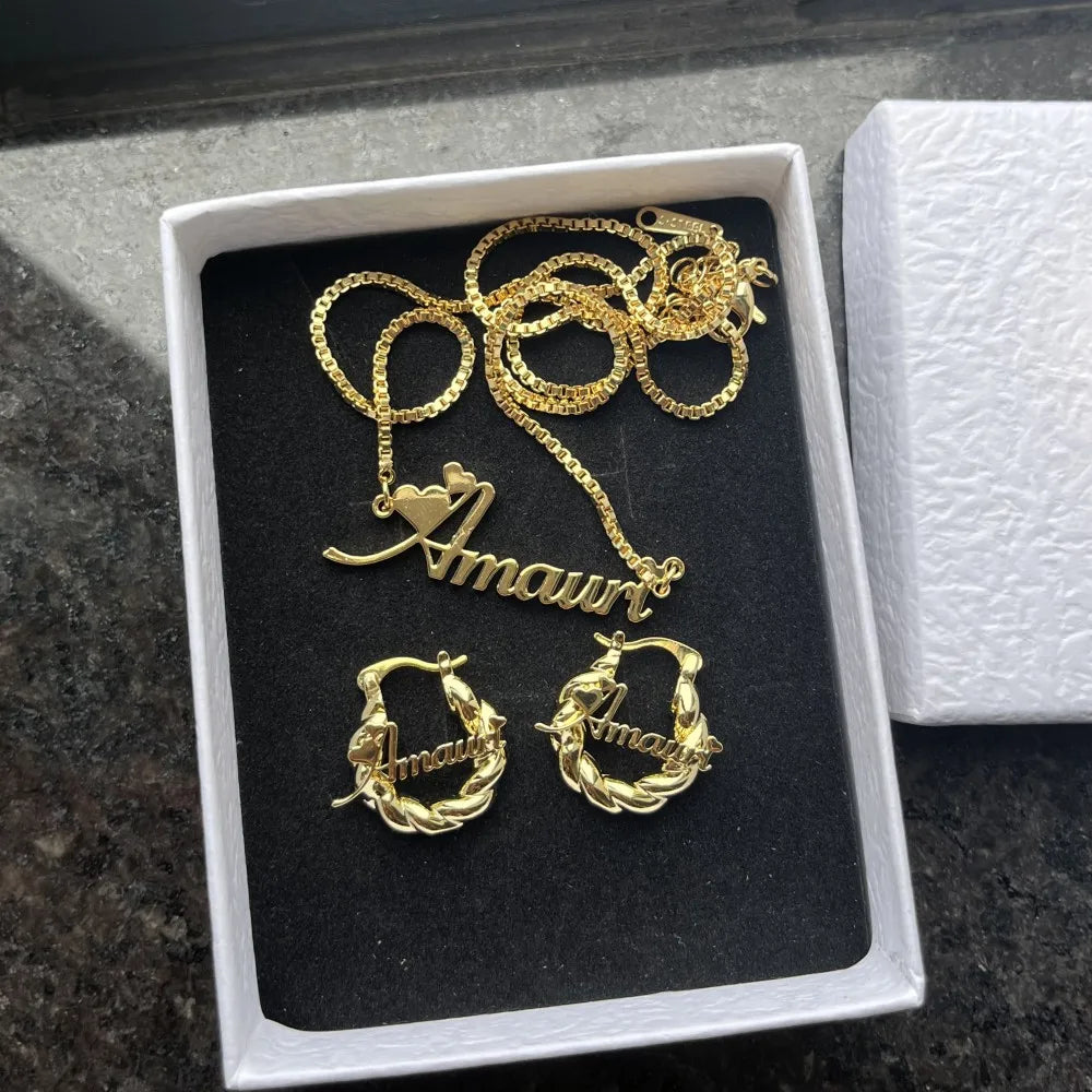 DUOYING Custom Name Jewelry Set