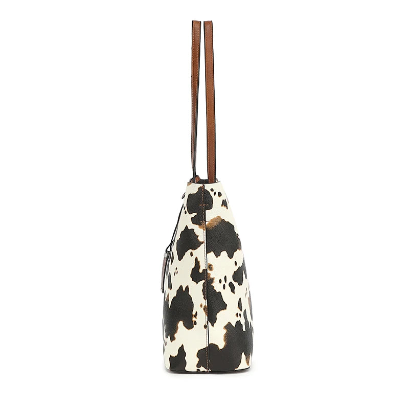 Cow Print Tote Bag for Women Western Purse Boho