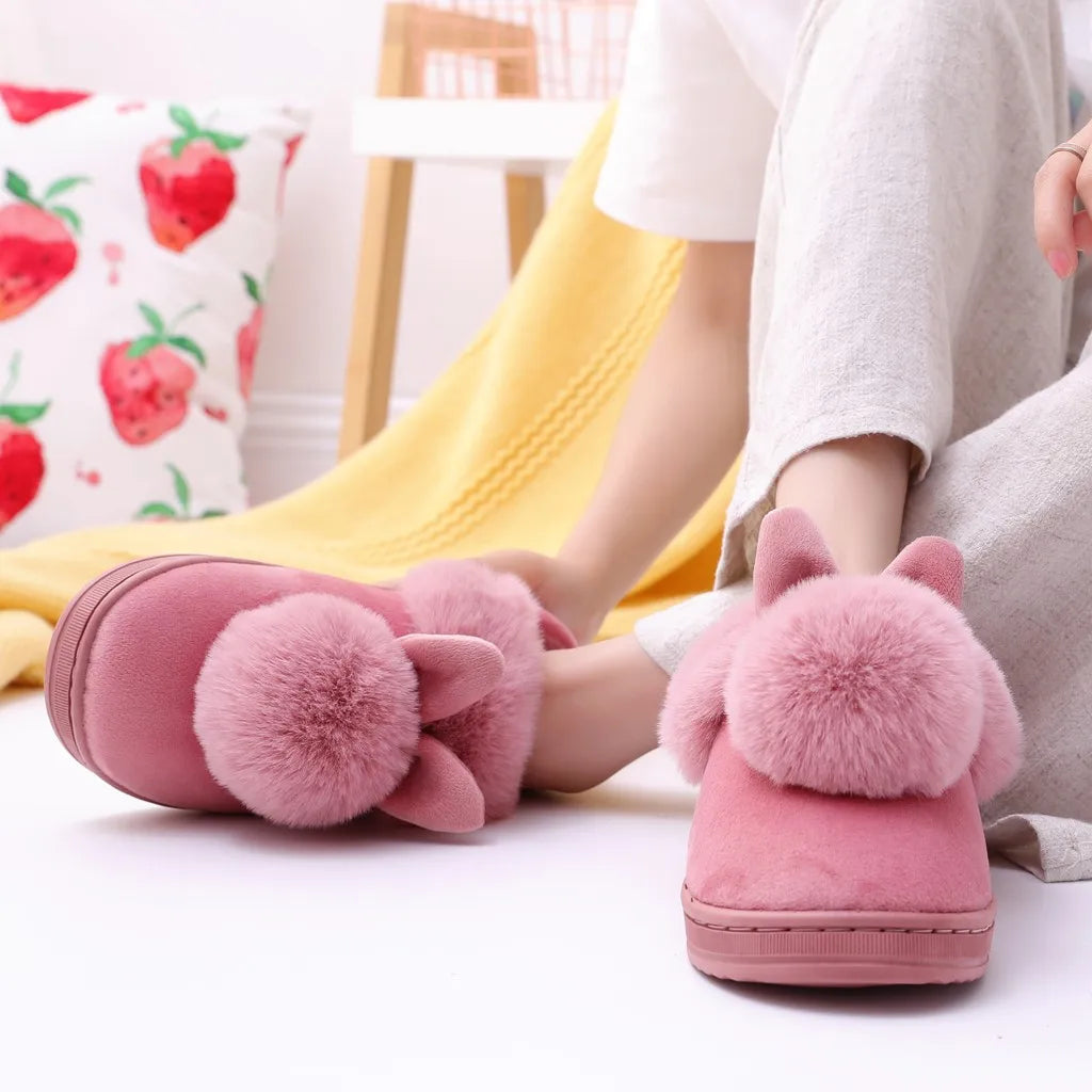 Winter Warm Home Fur Slippers Womens Indoor Home