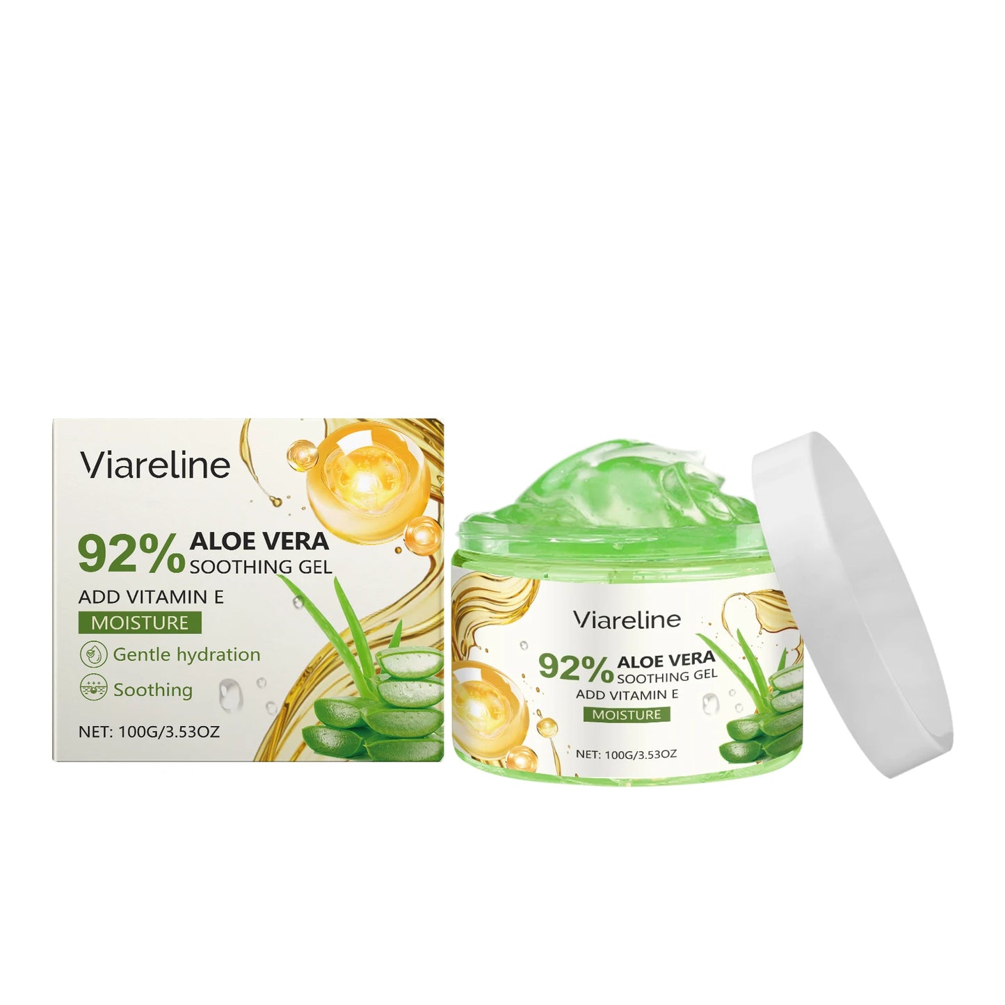 Viareline Aloe Vera Facial Care Gel Moisturizing Soothing Relief