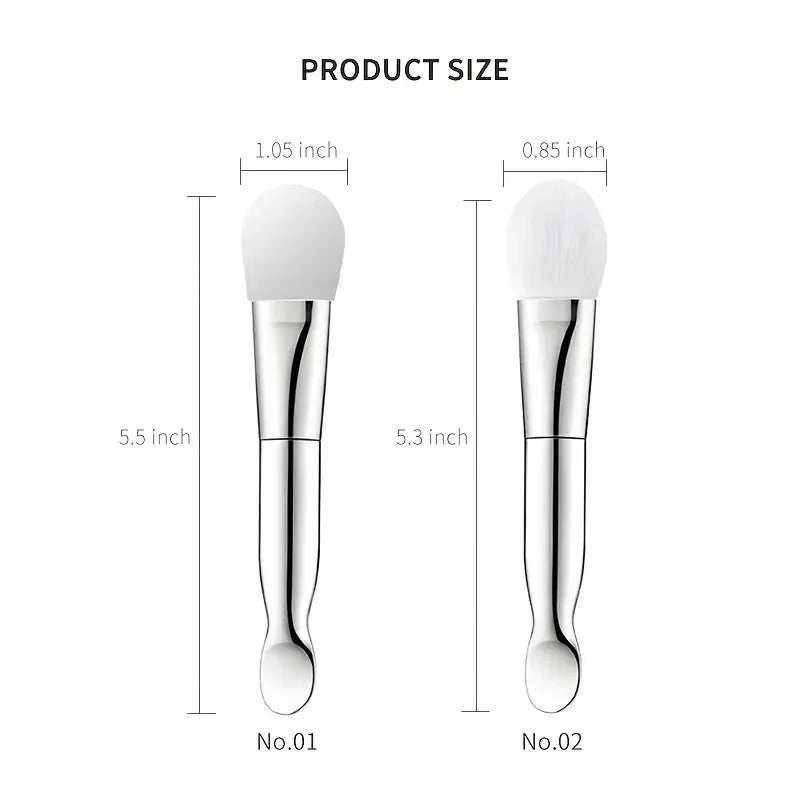 Face Mask Brush Double Ended Raccoon Hair Nylon Handle