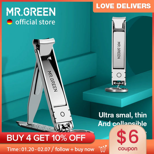 MR.GREEN Ultra-Thin Nail Clippers Collapsible Portable Travel