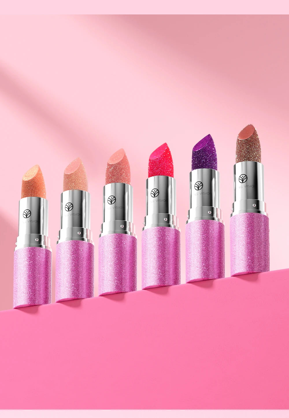 YOUNG VISION 6 pearlized shimmer lipsticks and eyeshadows
