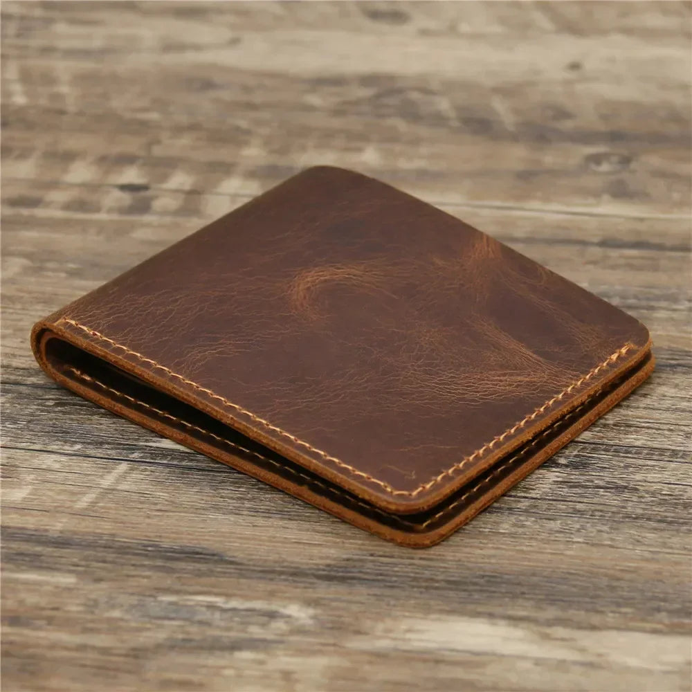 Genuine Leather Crazy Horse Wallet With Card Holder
