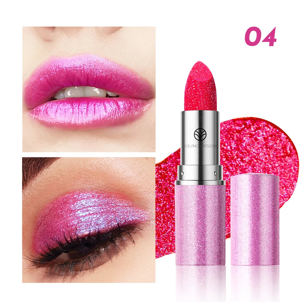 YOUNG VISION 6 pearlized shimmer lipsticks and eyeshadows