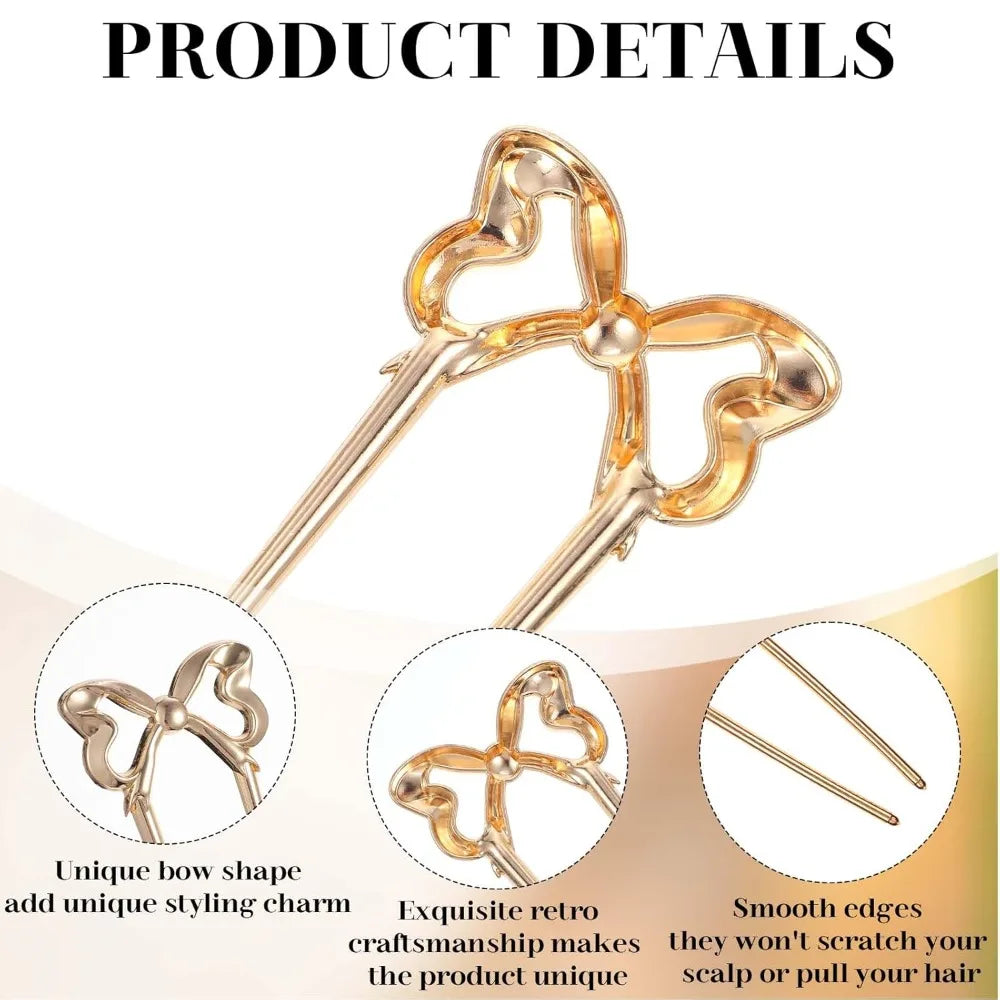 Vintage Classical Metal U Shaped Hairpins Set Of Three
