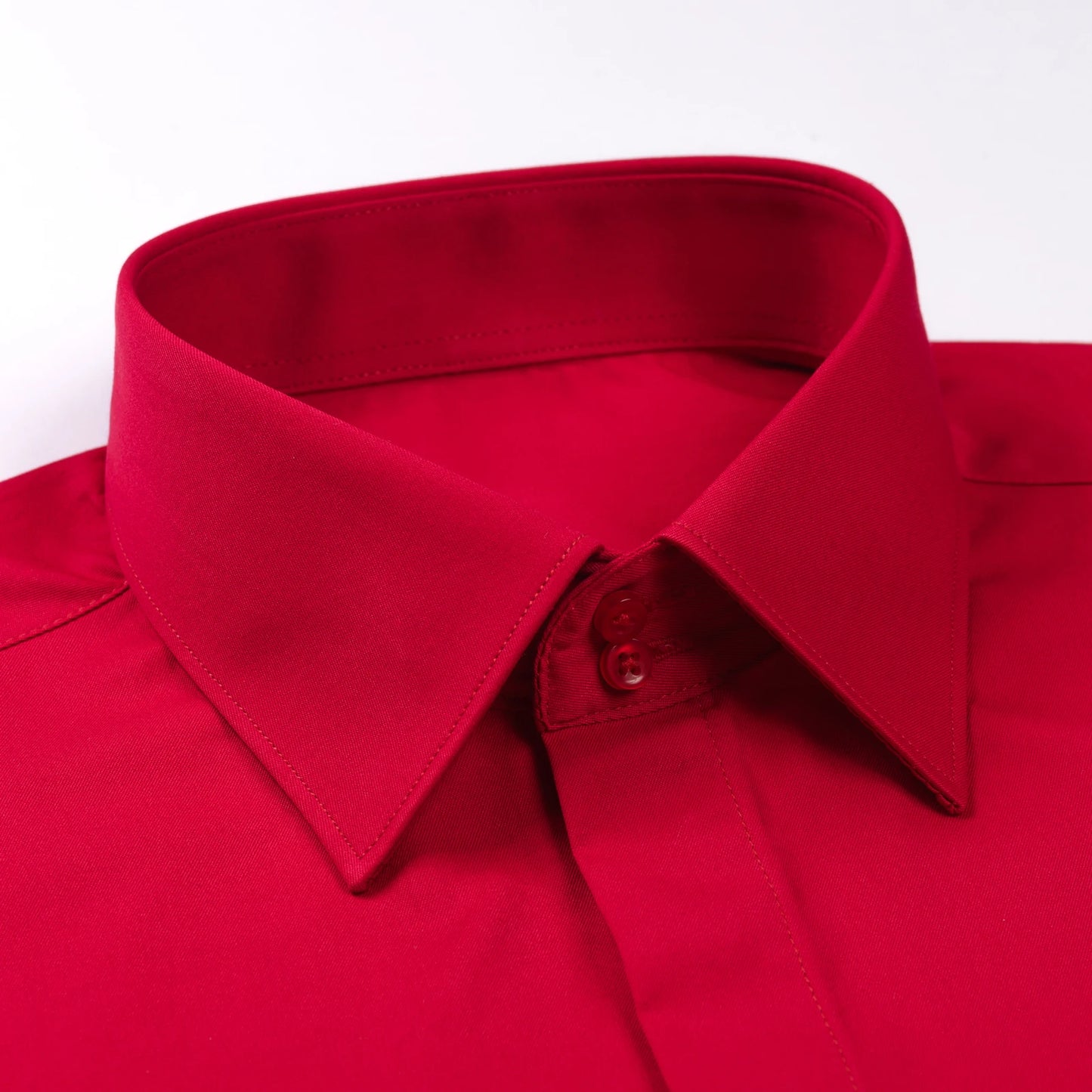 Men's Covered Buttons Placket French Cuffs Dress Shirt