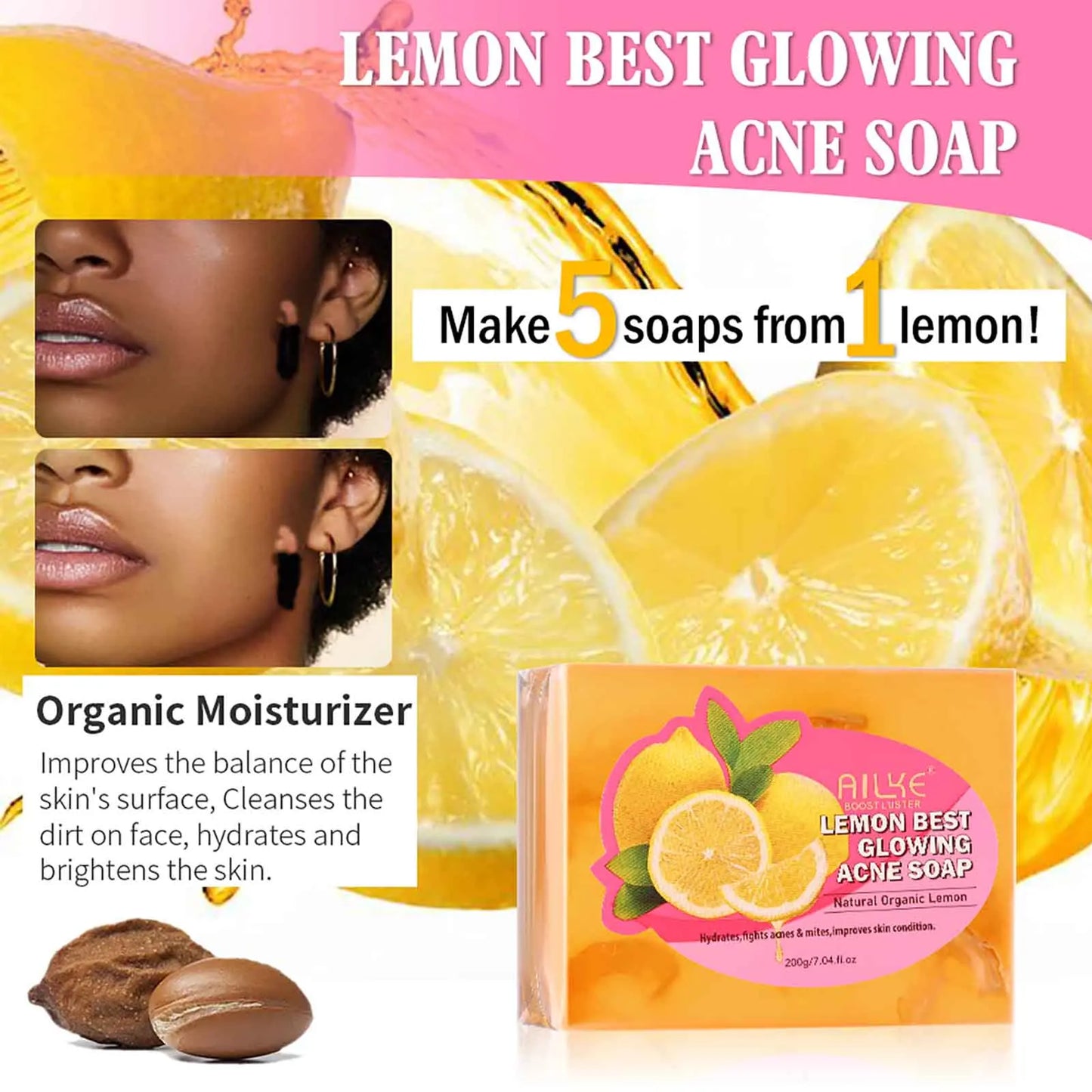 Natural Skin Cleansing Set, Cleanses Darkness, Stains, Moisturizes,
