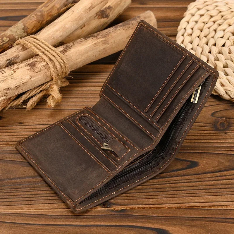 Genuine Leather Short Wallet Card Holder For Men Premium