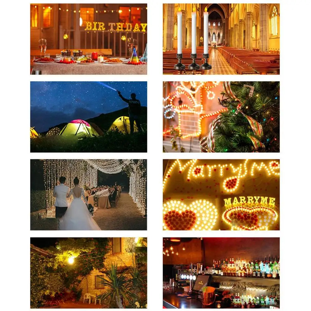 Led Halloween Flameless Candles Stripe Design 12 Pack