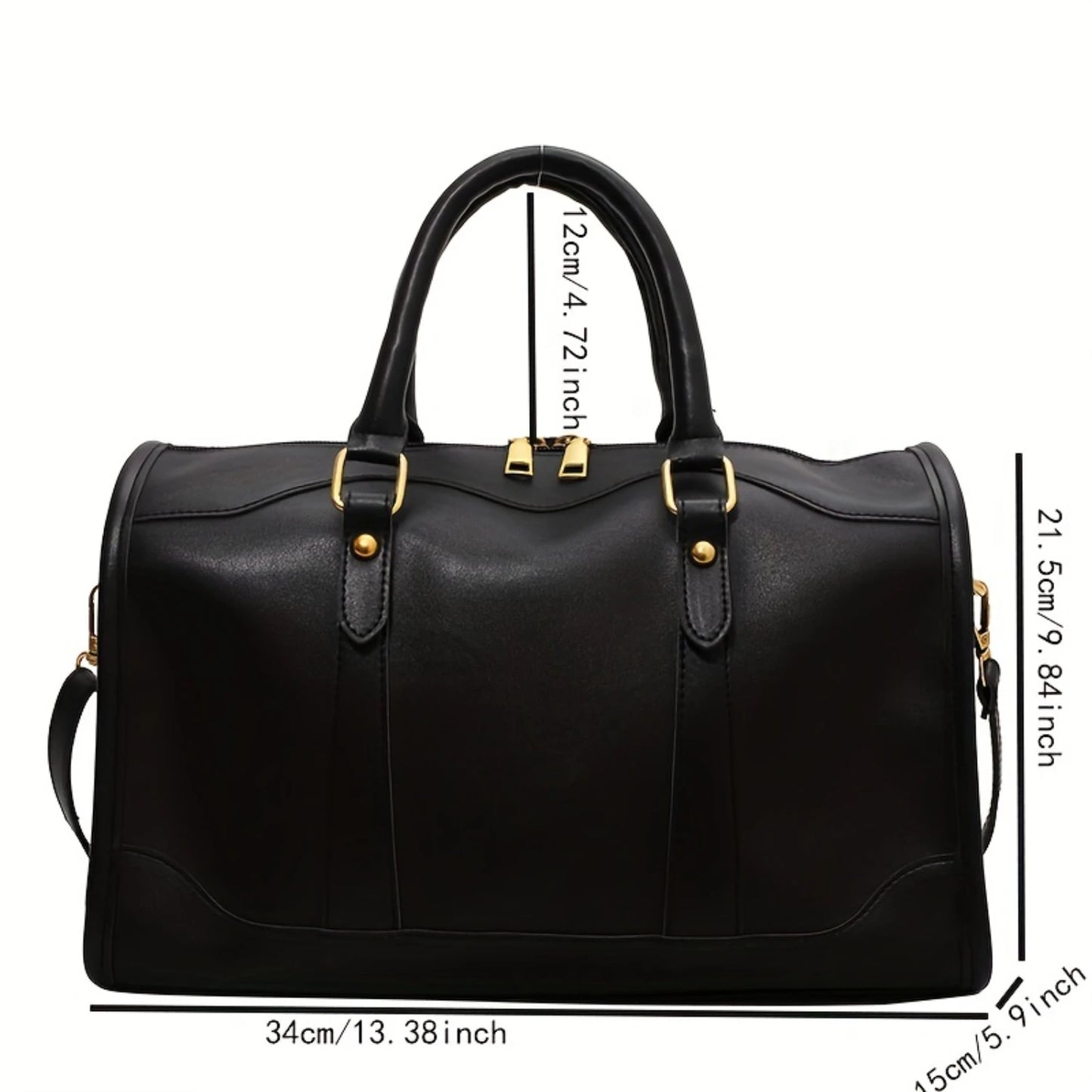 Elegant Vintage Boston Bag  Chic PU Leather